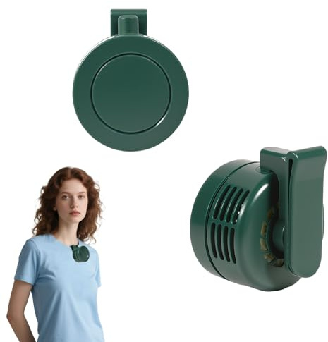 Small Clip Fan,Portable Silent Mini Bladeless Fan Clip On,Rechargeable Wearable Fan,Hands-Free Waist & Neck Cooling,3 Geschwindigkeiten Mini handventilator,USB-C Fast Charge,Für Outdoor Büro (Grün)