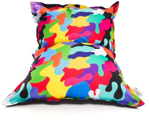 ECOPUF - Sittsäcköverdrag utan fyllning - överdrag för golvkudde - sittkuddsöverdrag 170 x 135 cm, stort kuddfodral för vardagsrum, sovrum eller barnrum, 100% polyester - Modern COVER DG62