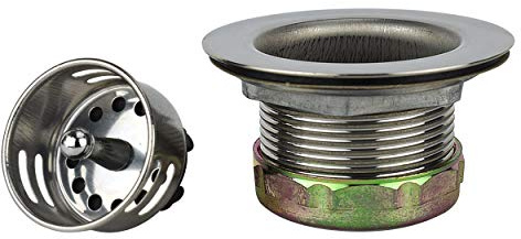 Plumb Pak 878PC Keeney Stainless Steel Junior Duo Bar Sink Strainer with Basket, Fits 2-Inch or 2-1/2-Inch Openings, Polished Chrome