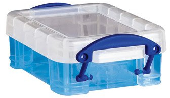 Really Useful Box 6 x Aufbewahrungsbox 0,07 Liter inkl. Deckel - transparent