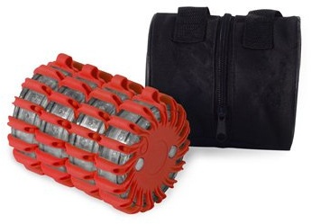 LIFE IS SIMPLE Powerflare LED Signallicht 4er Set rot inkl. Tasche