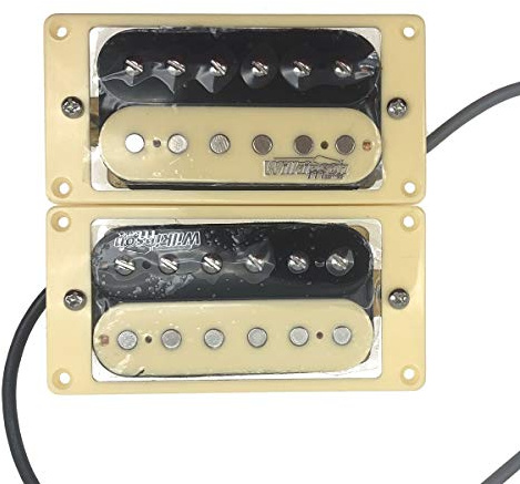 KAISH Wilkinson Lic Zebra Humbucker - Pastillas con marco para pastilla color crema (2 unidades)