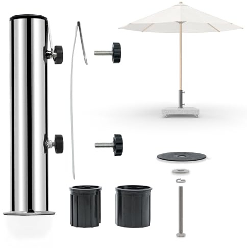 osoltus Support Universel en Acier Inoxydable pour Parasol en Granit 30/40 kg