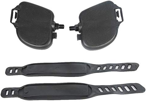 LIJUMN Coppia di Pedali per Cyclette con Cinturini Regolabili Set di Biciclette da Ciclismo Home Palestra Ricambi Neri Boosted Frugal