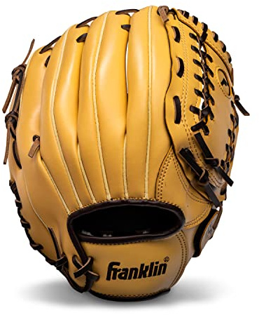 Franklin Sports Field Master Baseball and Softball Mitt Guante de Campo de béisbol y sóftbol, Unisex, marrón Claro, 12 Pulgadas