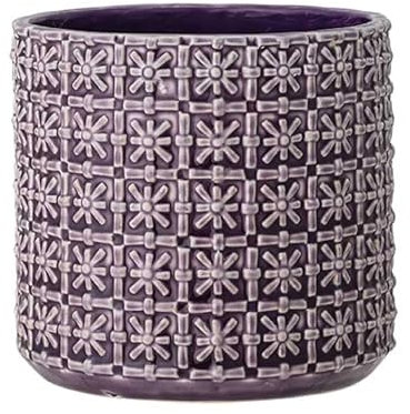 Nordring Pot de Fleur Cross - Pots de Fleurs décoratifs Couleur pour intérieur Style rétro créatif M (12,5 cm ø), Violet, Céramique