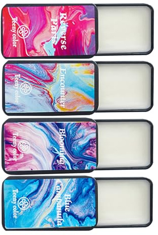 Grospe 4PCS Solid Balm Sets, Alcohol-Free Suitable for All Skin Type, Solid Perfume Portable Pocket Balm Perfume Perfect for Travel Use Natural Fragrance Perfume for Women