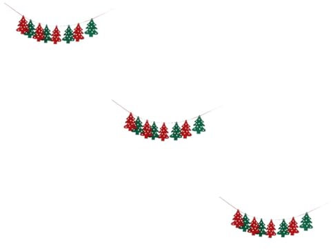Gadpiparty 3stücke Weihnachtsbaum Banner Aus Filz Festliche Dekoration Für Kinderzimmer Hängende Weihnachtsgirlande Stilvolle Partystimmung Für Zuhause Langlebig Und Pflegeleicht