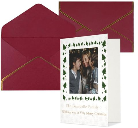 Naispanda Personalisierte Fotokarte für Weihnachten, individuelle Foto-Grußkarten für Freunde, Familie, personalisierte Grußkarten mit Fototext, Benutzerdefinierte Fotokarte für Weihnachten, Neujahr