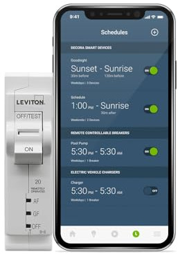 Leviton LB120-DST 2nd Gen Smart Circuit Breaker with Remote Control, Dual Function AFCI/GFCI, 1-Pole 20 Amp, 120-Volt, 10kA Interrupt Rating