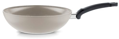 Fissler Ceratal Comfort Ceramic Wok, antihaftbeschichtet, 27,9 cm, warmes Grau, hergestellt ohne PFAS