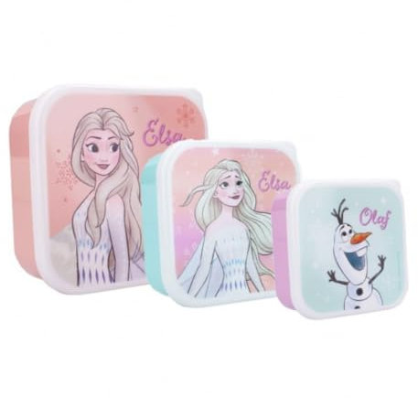 My sweety pop - lot de 3 boites a gouter - Boîte à goûter - Lunch box – Reine des neiges - Pour enfant - Crèche - Maternelle - Ecole - Vacances - Repas - 11,5 cm - Pour Fille - Idée Cadeau