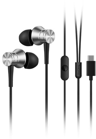 1MORE P10 USB C Écouteurs Intra-Auriculaires filaires de Type C, écouteurs durables avec Micro et contrôle du Volume, Isolation du Bruit, Son Pur, idéal pour iPhone/Android/Tablette, Argent