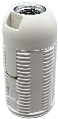 E14 Lampenfassung Weiß 2-teilig mit M10x1 Feingewinde Fassung für Glühlampen und LED Version B