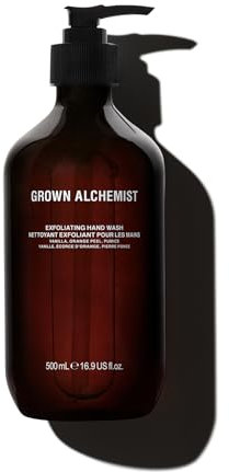 Grown Alchemist Savon liquide mains exfoliant - Naturel, Vanille et Orange - Formule apaisante enrichie en pierre ponce et aloe vera pour une peau souple et revitalisée - 500 ml