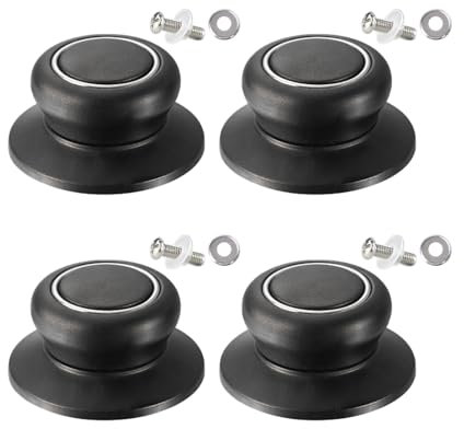 4 Pomos de Tapa de Olla, Mango y Botón Universal, Piezas de Repuesto y Accesorio de Protección para Ollas