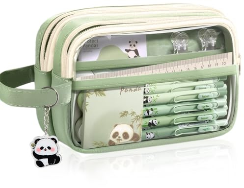 heavenlife Mäppchen Groß, Schlampermäppchen mit Tragegriff, Federtasche mit Reißverschluss, 5 Fächer Federmäppchen, Langlebig Federtaschen für Schule, Büro(Kein Stift oder Lineal)