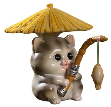 Statue Da Da Giardino, Piccole Figure Di Pescatori Di Animali Da Giardino, Statua Di Con Foglie Di Animali Da Giardino, Statue Di Vasi In Miniatura Per Stagno, Prato, Patio