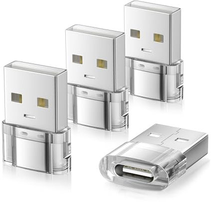 Elebase for New iPhone 17 Air Pro Max Car Charger USB to USB C Adapter 4 Pack,Type C Female to A Male Converter for Apple 16 15 14 13 Plus,Apple Watch 11 10 9,Airpods 4,iPad Air 6 Mini 6 7,Samsung S25