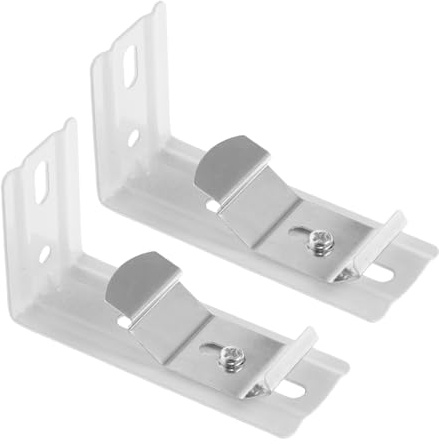 Vertical Blind Brackets 2pcs Iron Secure Mounting for Window Blinds | White Finish, Wall and Headrail Support, Versatile Compatibility, Easy Installation, Blind Hardware Set