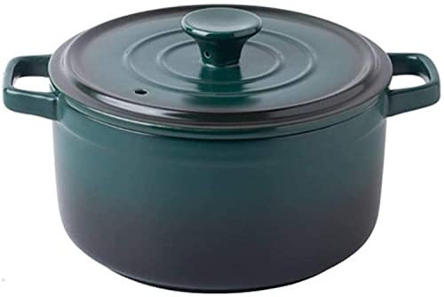 Casseruola in Ceramica con Coperchio,Casseruola in ceramica Casseruola rotonda con coperchio Piccola cocotte in terracotta Forno olandese Stufato lento Pentola per zuppa in argilla resistente al calo