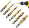 Foret Beton,6 pcs Combinaison Drill and Tap Bit Set Coffret Foret Metal HSS Hex Métrique Ebavurez Fraiser Bits Jeu