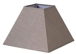 Lampenschirm, Pyramide, E27, Leinen, Grau, Maße: 25 x 11 x 18 cm, ideal für elegante Dekoration