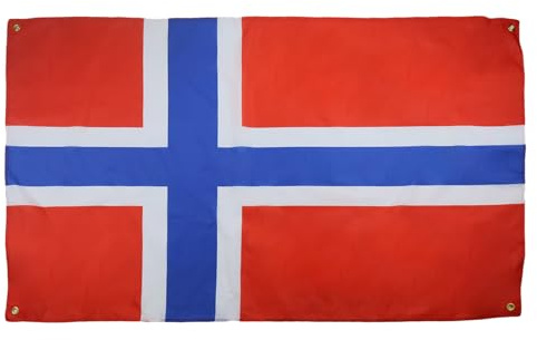 AZ FLAG Flagge Norwegen 150x90 cm Norwegische Leichtes Polyester 4 Ösen | Für innen dekorative Flagge Norge doppelte Nähte und verstärkte Kanten mit Metallösen