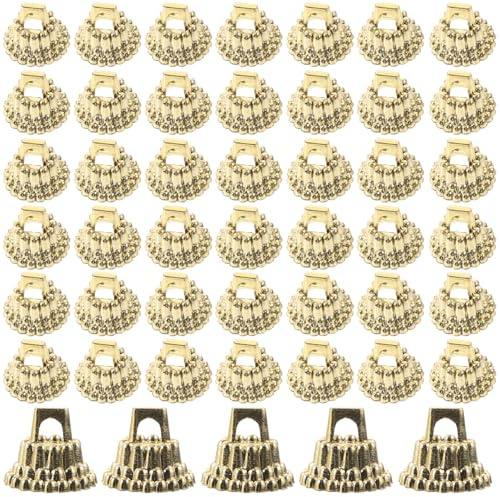 Alipis DIY Christmas Ball Pendant Caps Ornament Tops for Hanging Baubles Easy String Design Creative Christmas Tree Decoration Accessories Gold Tone