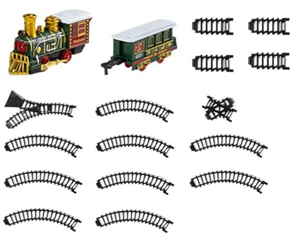 harayaa Trenino Elettrico Set di Treni Giocattolo Pista con Binari Modellino Classico con Suoni Realistici E Luci Adatto per Regali di Compleanno E Decorazio, 17 Pezzi