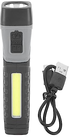 YIZISECCE Linterna de mazorca LED Super Bright, Impermeable IPX4, 5 Modos, Base rotatable, magnética, con Clip para el Trabajo y Acampar