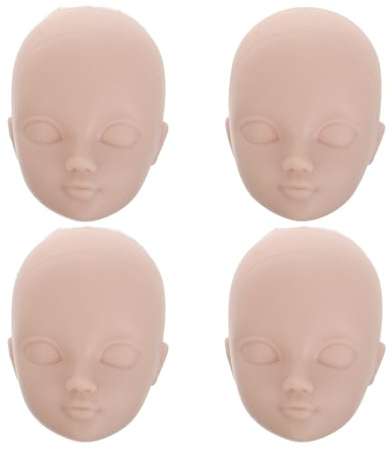 SUPVOX 4pcs Makeup Mannequin Heads Doll Practice Accessory Set for Boys and Girls DIY Craft Making Supplies Fake Baby Doll Heads for Hair Styling and Makeup Training