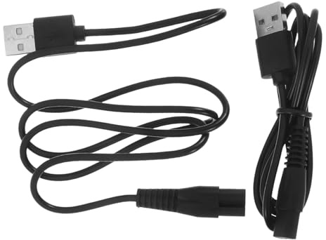 DECOMELODY Cable De Carga Usb Para Afeitadora Eléctrica 2 Piezas Diseño Forma De 8 Compacto Resistente Al Calor Conector Cable Eléctrico Accesorio Para Uso Recortadoras