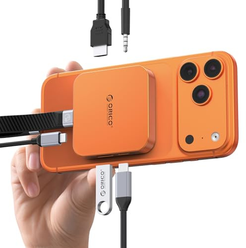 ORICO M.2 NVMe SSD Docking Station, Magnetic 5-Port USB C Hub, Supports Direct Video Recording, 100W Charging, 4K@60Hz Output, 10Gbps Data Transfer for Creators MG5