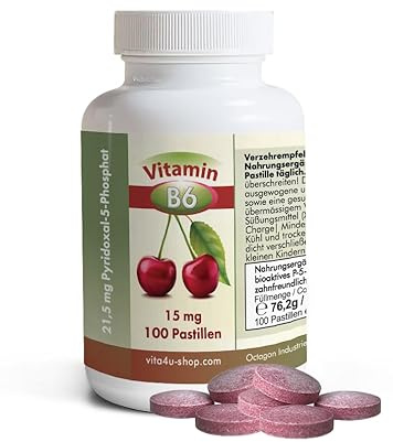 Vitamin B6 aktiv 15mg als P-5-P, 100 zuckerfreie Kirsch-Lutschpastillen