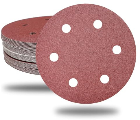 CUBEWAY Lot de 30 disques abrasifs de 215 mm, 6 trous, crochet et boucle, assortiment multi-grains (P80 P100 P120 P150 P180 P240), pour ponceuse à cloison sèche, ponceuses à col long et girafe, patins