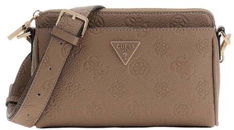GUESS Umhängetasche Cresidia II Mini Xbody Top Zip Bag Dark Taupe Logo
