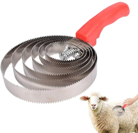 Striegel für – spiralförmige Metallschaberbürste, Enthaarungsringe aus | Edelstahl, Fellpflegewerkzeug mit weichem Griff, robustes Tierpflegezubehör | Täglich Fellwechsel bei Pferdevieh und Schmu