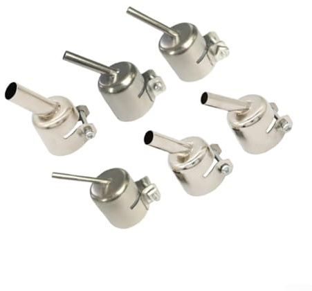 Schweißdüsen-Set, 45 Grad, gebogen, 5 Stück, 4 mm, 5 mm, 6 mm, 8 mm, 10 mm, Edelstahl, Heißluft-Lötspitzen für 850er-Serie Rework Station