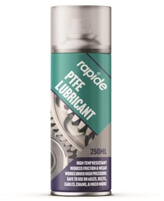 RAPIDE PTFE Lubricant Spray 250ml – High Performance Dry & Grease PTFE Lubrication | Reduces Friction & Wear | High Temperature & Pressure Resistant | Anti-Corrosion Lubricant for Chains, Belts, Cable