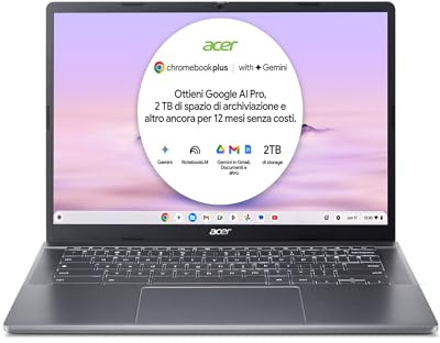 Acer Chromebook Plus 514 CB514-3H-R6T9 Laptop con IA Google
