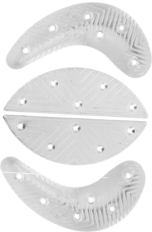 AMUSLESUR Réparation de Talons Métalliques 4 Pièces Plaques de Fer Semi-Lune et Croissant pour Bottes, Protège-Talons Résistants pour Chaussures de Travail Usage Extérieur