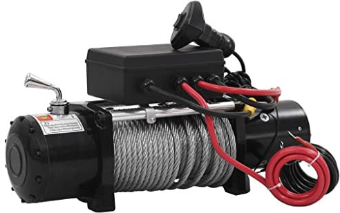 vidaXL Argano Elettrico 12 V 5909 kg con Telecomando Radiocomando Verricello