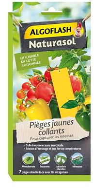 ALGOFLASH NATURASOL Pieges a insectes jaunes collants - 7 stickers, Jaune