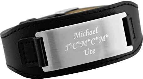 Hanessa Personalisiertes Armband mit Gravur für Männer und Frauen Edelstahl Länge verstellbar 16-21 cm | Personalisierte Armbänder mit Namen Herren Damen