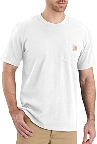 Carhartt Herren K87 Pocket S/S T-Shirt T-Shirt, Weiß, L