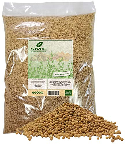 YELLOW Mustard Seeds 5 Pounds Bulk Bag-Heat Sealed to Maintain Freshness
