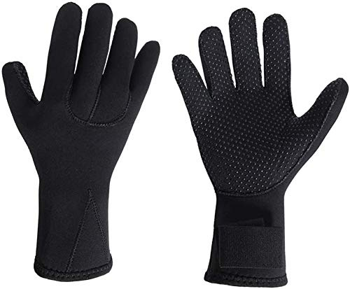 YJZQ Professional 3mm Neoprene Wetsuit Gloves for Men Women, Black, Diving, Water Sports, Unisex-Adults, Flexible, Cold Water Protection, Abrasion/Cut Resistance