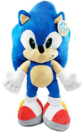 Sonic The Hedgehog - Peluche XXL di Sonic con licenza originale, 80/100 cm + 1 portachiavi (100 cm)
