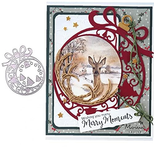 Ruluti Christmas Ornament Die Cuts Snowflake Background Layering Cutting Die for Card Album Making Tools Scrapbooking Diy Decoration